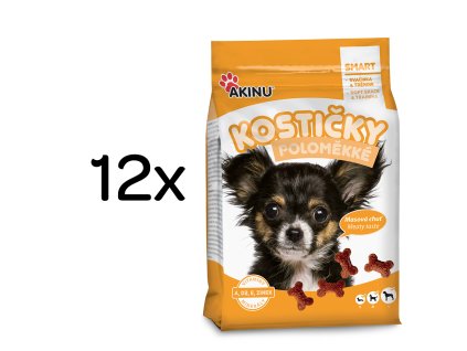 Akinu Poloměkké kostičky pamlsek pro psy 12 x 500 g