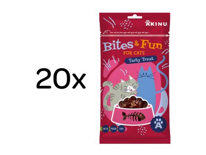 Akinu BITES & FUN Kachní stripsy pamlsek pro kočky 20 x 60 g