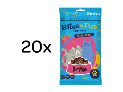 Akinu BITES & FUN Jehněčí kousky pamlsek pro kočky 20 x 60 g