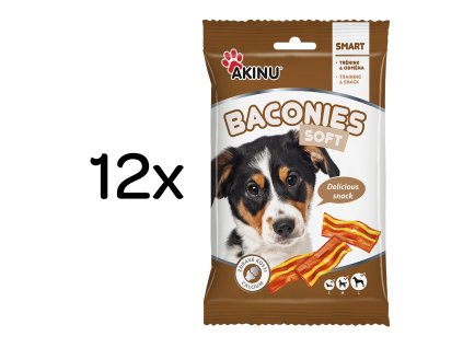 Akinu BACONIES Slaninky pamlsek pro psy 12 x 85 g