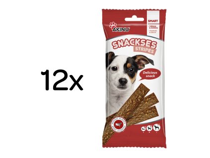 Akinu SNACKSES Hovězí plátky pamlsek pro psy 12 x 12 ks