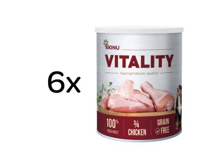 Akinu VITALITY 3/4 Kuřete konzerva pro psy 6 x 800 g