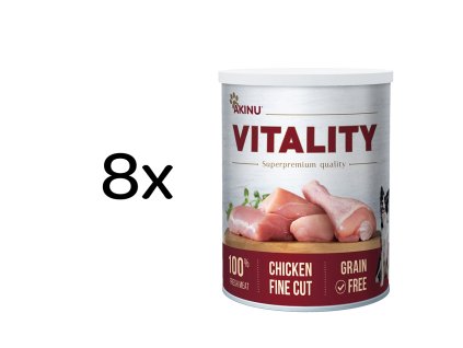 Akinu VITALITY Kuře jemně krájené konzerva pro psy 8 x 400 g
