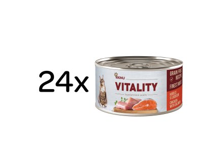 Akinu VITALITY Kuřecí & losos konzerva pro kočky 24 x 70 g