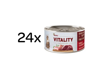 Akinu VITALITY Kuřecí & kachní maso konzerva pro kočky 24 x 70 g
