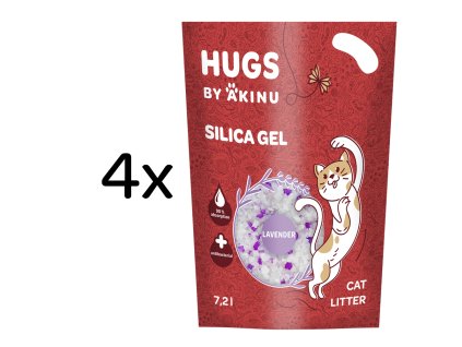HUGS by Akinu Silika gel levandule stelivo pro kočky 4 x 7,2 l