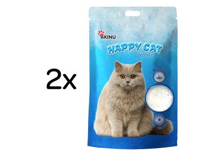 Akinu HAPPY CAT Silika gel bílý stelivo pro kočky 2 x 16 l
