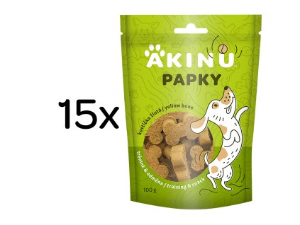 Akinu PAPKY Kostička žlutá pamlsek pro psy 15 x 100 g