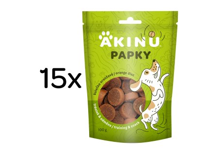 Akinu PAPKY Kolečko oranžové pamlsek pro psy 15 x 100 g
