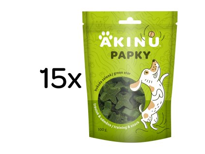 Akinu PAPKY Hvězda zelená pamlsek pro psy 15 x 100 g