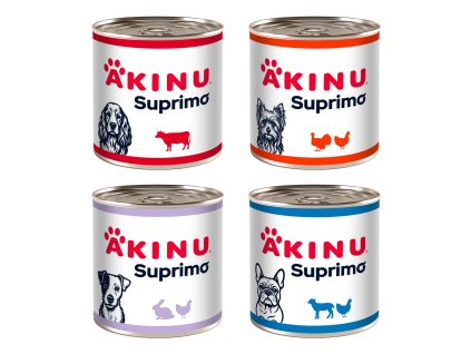 Akinu SUPRIMO MIX Mleté konzervy pro psy 4 x 400 g