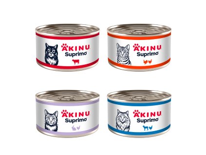 Akinu SUPRIMO MIX Mleté konzervy pro kočky 4 x 200 g