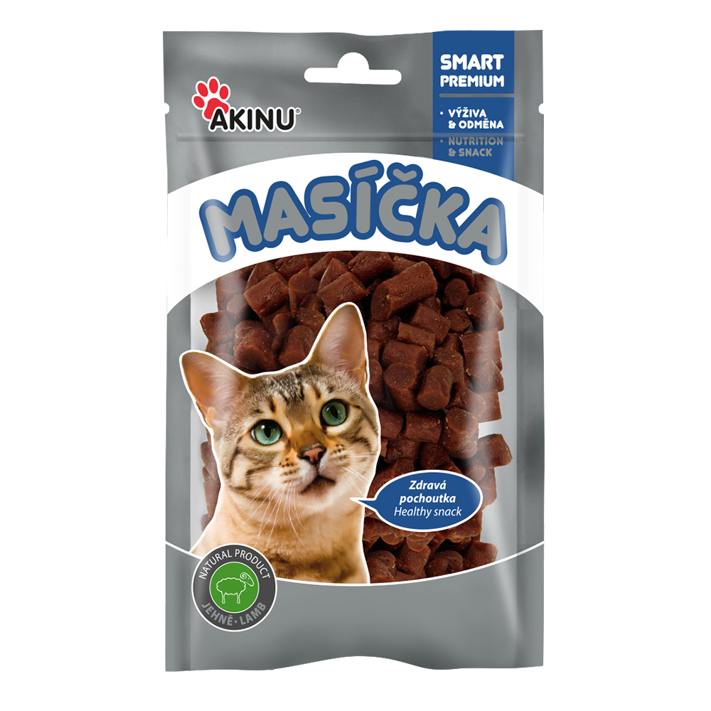 Akinu Masíčka jehněčí kousky pro kočky 50 g