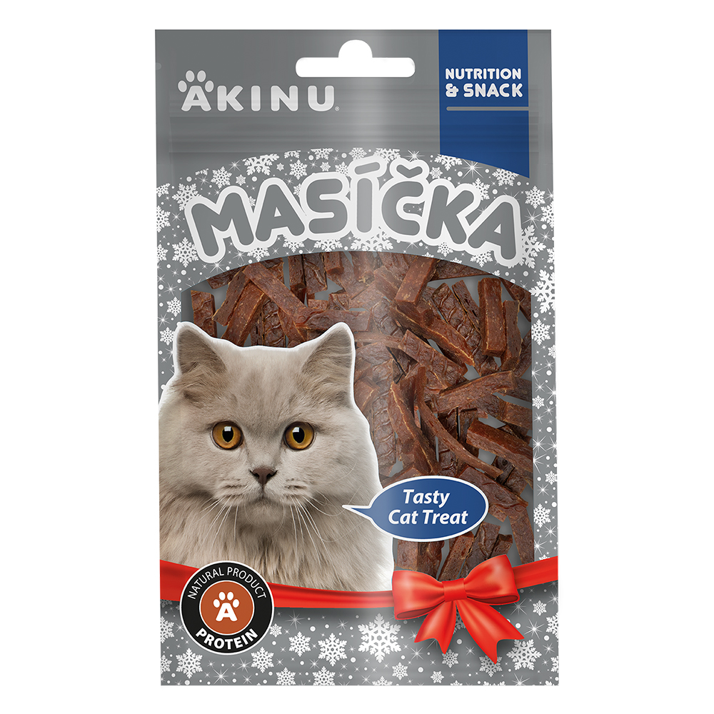 Akinu MASÍČKA Kachní nudličky pamlsek pro kočky 50 g