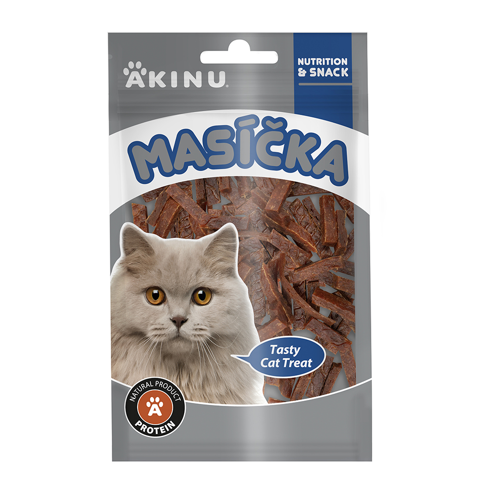 Akinu MASÍČKA Kachní nudličky pamlsek pro kočky 50 g