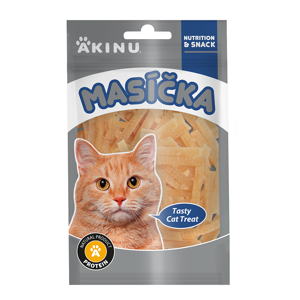 Akinu MASÍČKA Kuřecí řezanky pamlsek pro kočky 50 g