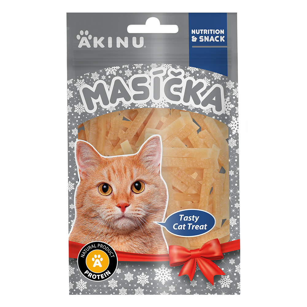 Akinu MASÍČKA Kuřecí řezanky pamlsek pro kočky 50 g