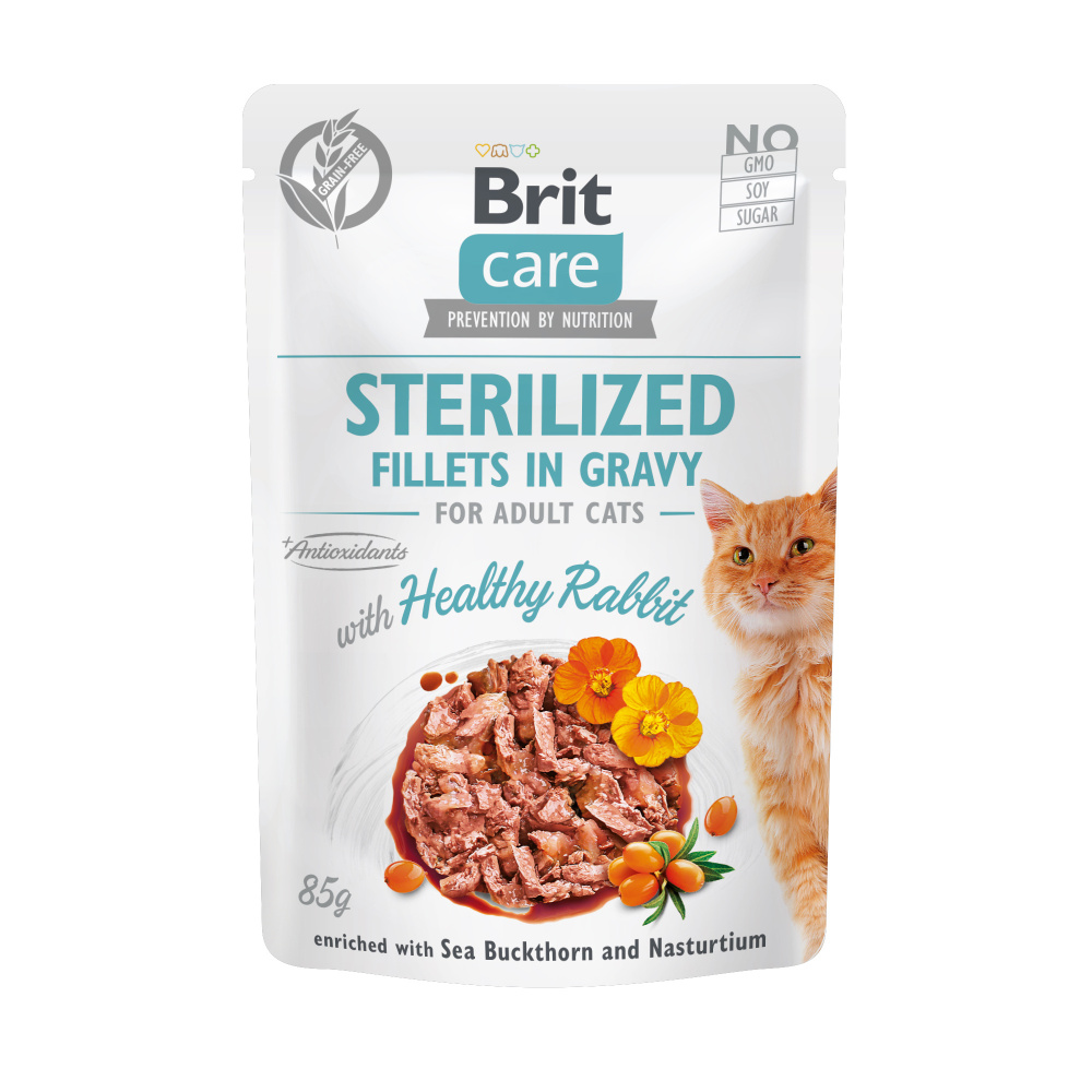 Brit Care Cat Fillets Gravy Steril Healthy Rabbit 85g