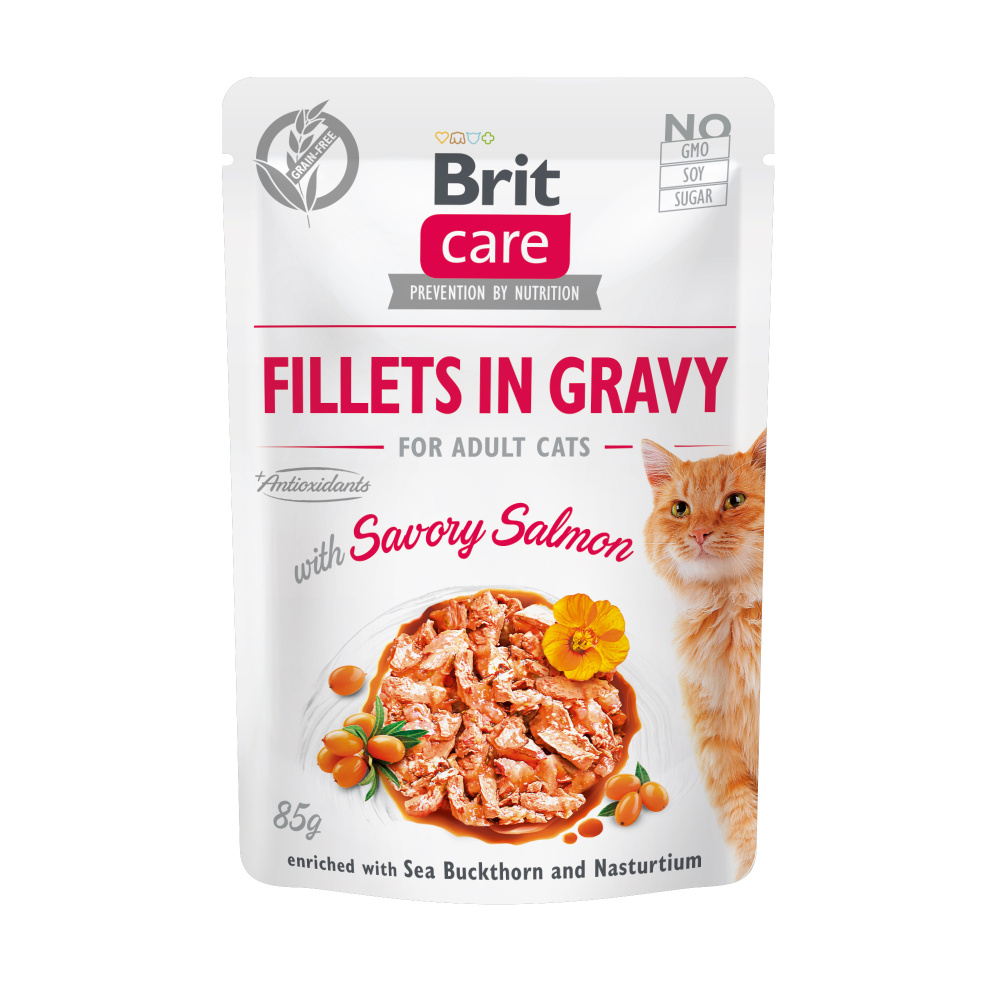 Brit Care Cat Fillets in Gravy Savory Salmon 85g