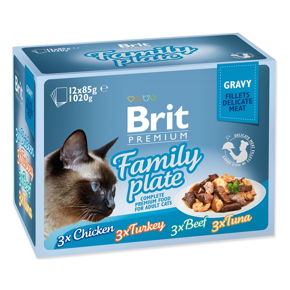 Brit Premium Cat D Fillets in Gravy Family Plate 1020g