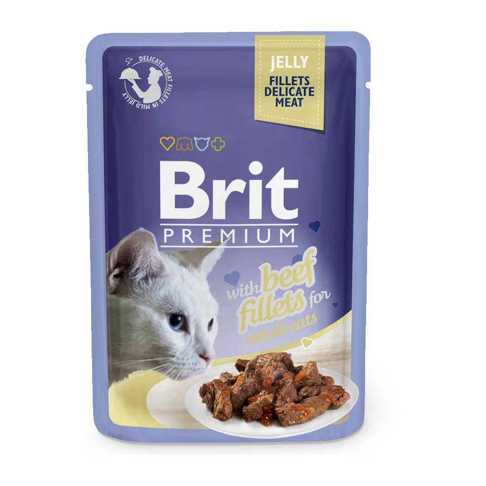 Brit Premium Cat D Fillets in Jelly with Beef 85g