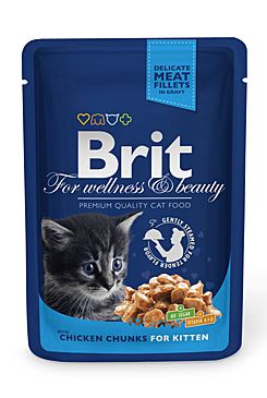 Brit Premium Cat kapsa Chicken Chunks for Kitten 100g