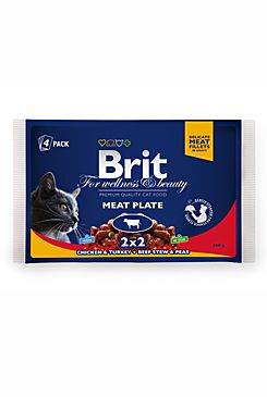 Brit Premium Cat kapsa Meat Plate 400g (4x100g)