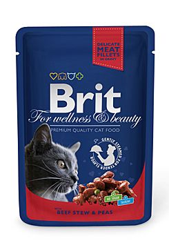 Brit Premium Cat kapsa with Beef Stew & Peas 100g