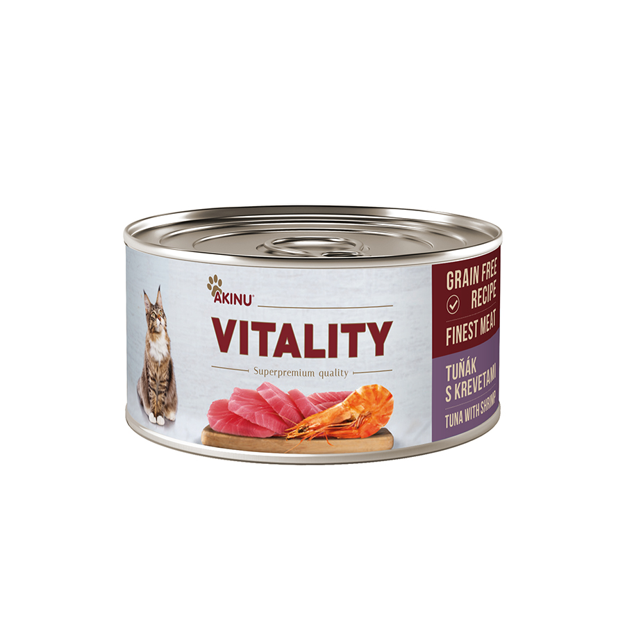 Akinu VITALITY konzerva tuňák s krevetami pro kočky 70 g