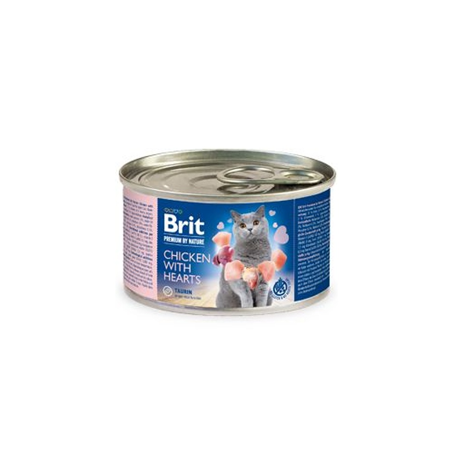 Brit Premium Cat by Nature konz Chicken&Hearts konzerva 200g