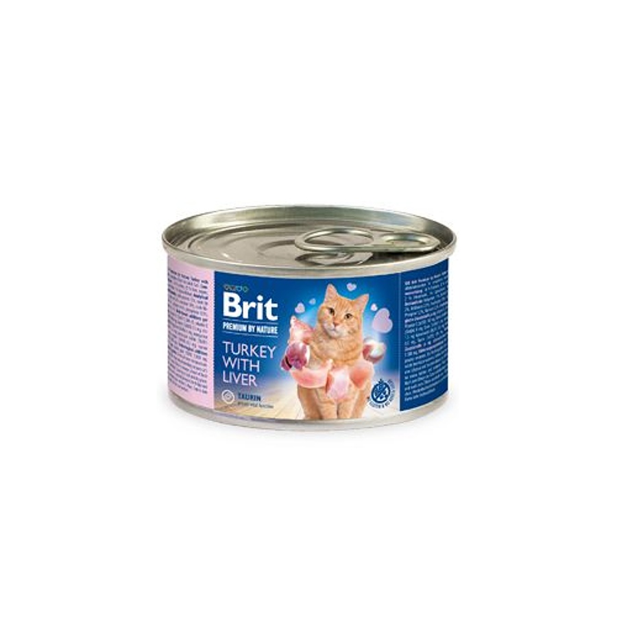 Brit Premium Cat by Nature Turkey&Liver konzerva 200g