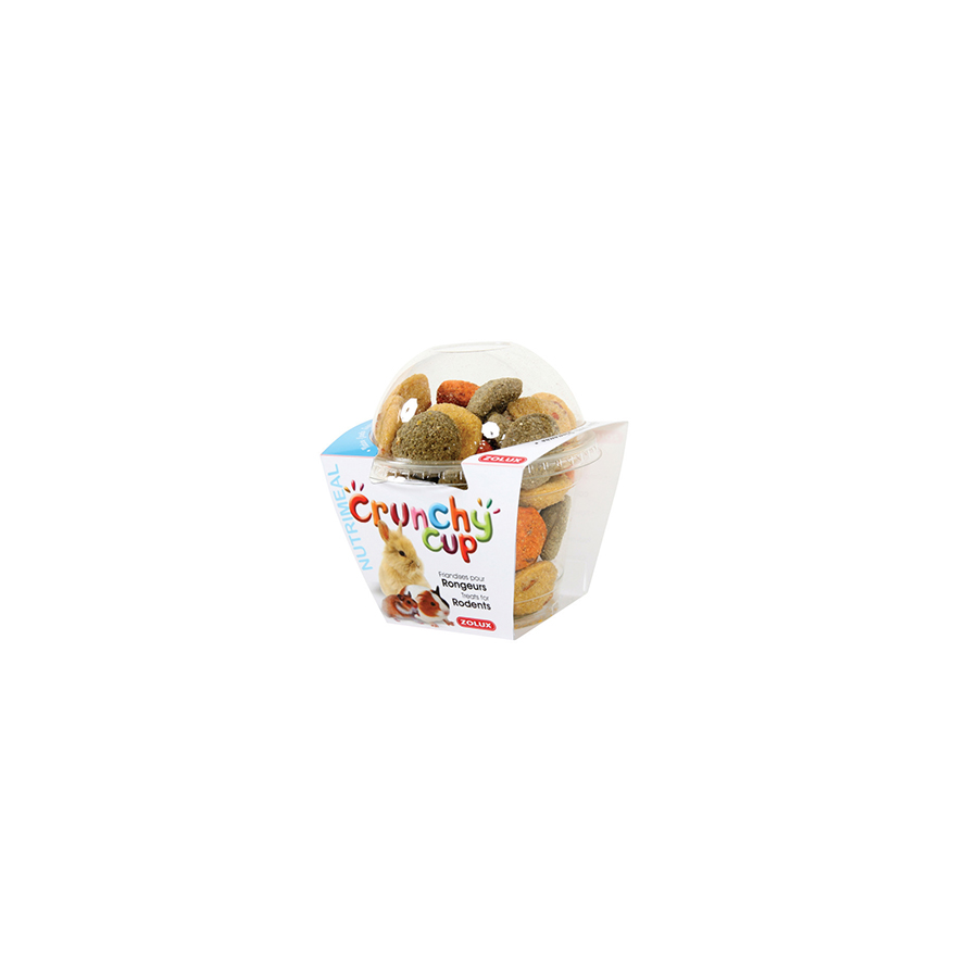 Zolux Pochoutka CRUNCHYCUP mrkev/vojtěška pro hlod. 200g