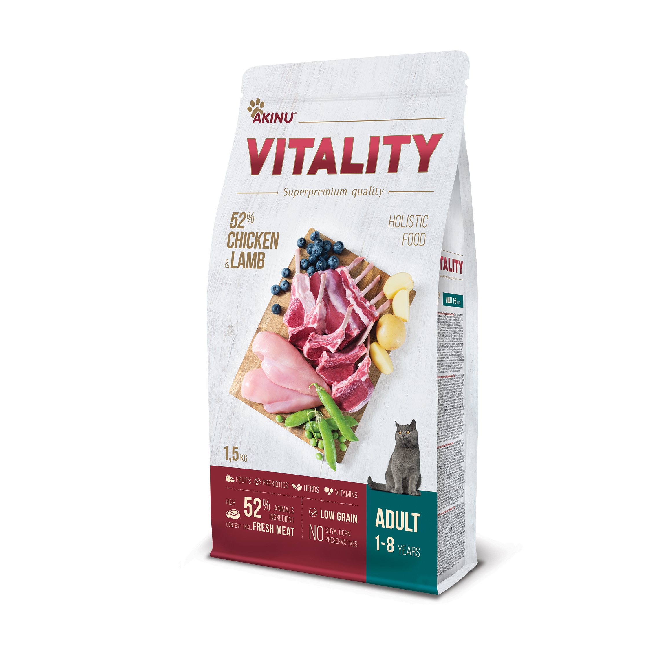 Akinu VITALITY granule cat adult chicken & lamb 1,5kg