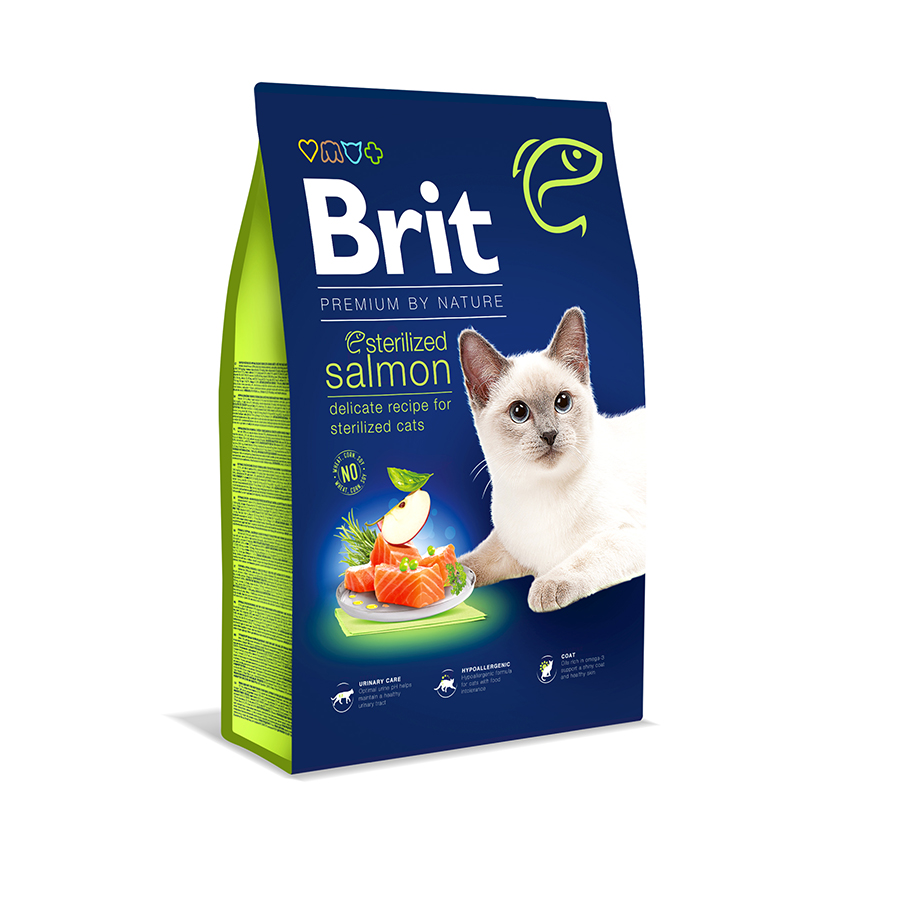 Brit Premium Cat by Nature Sterilized Salmon 8 kg