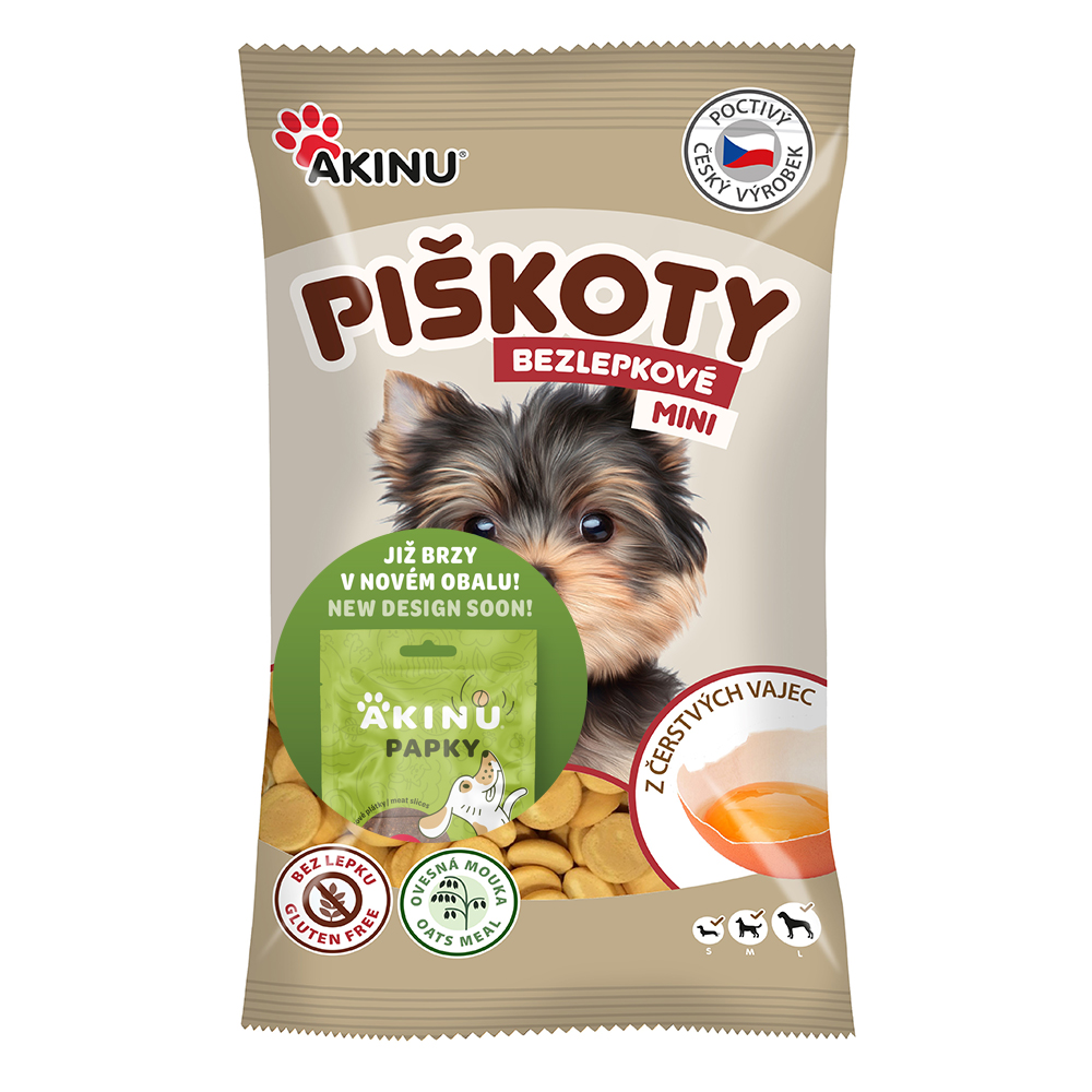 Akinu Bezlepkové Mini piškoty pamlsek pro psy 120 g