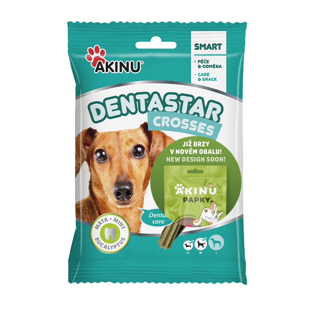 Akinu DENTASTAR Mini pamlsek pro malé a střední psy dentální 110 g 7 ks