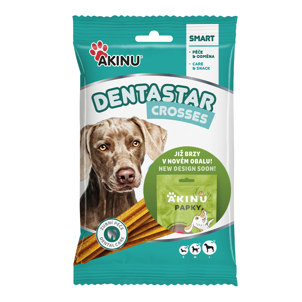Akinu DENTASTAR Tyčky pamlsek pro psy dentální žvýkací 7 ks