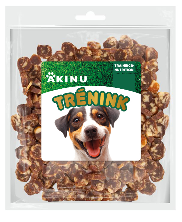 Akinu Trénink hovězí lupínky s treskou 400g
