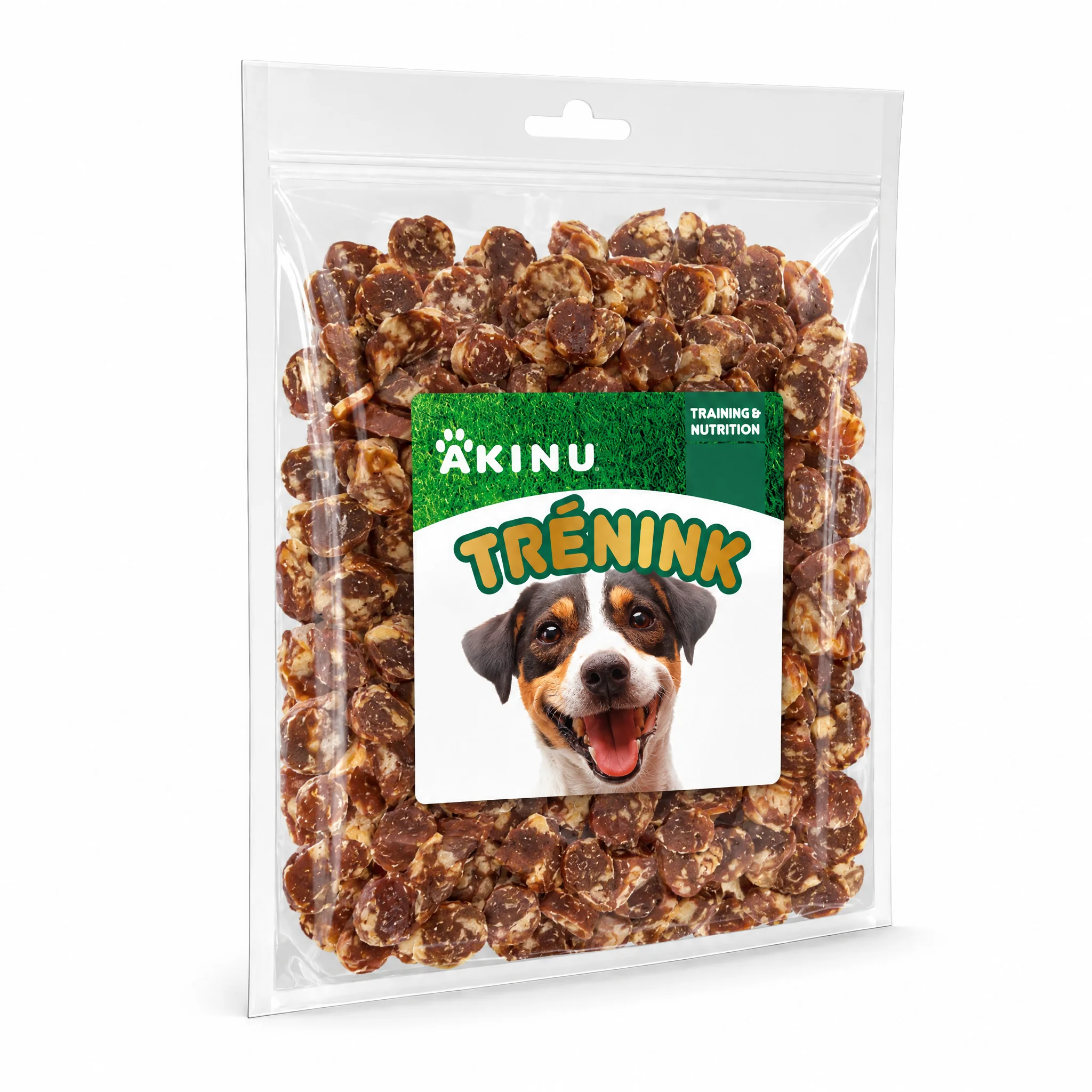 Akinu Trénink Hovězí & treska lupínky pamlsek pro psy 400 g