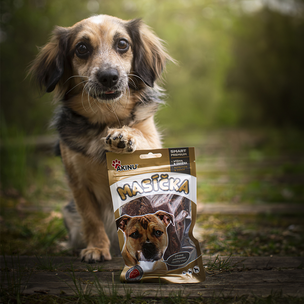 Akinu Masíčka hovězí stripsy pro psy 75 g
