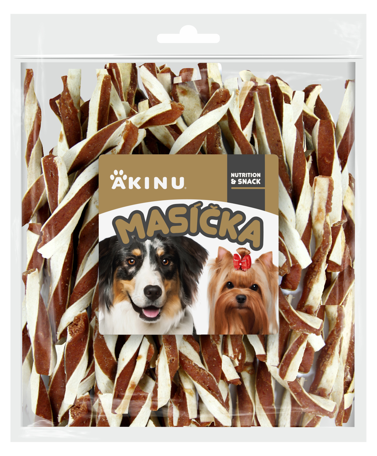 Akinu MASÍČKA Jehněčí twister pamlsek pro psy 300 g