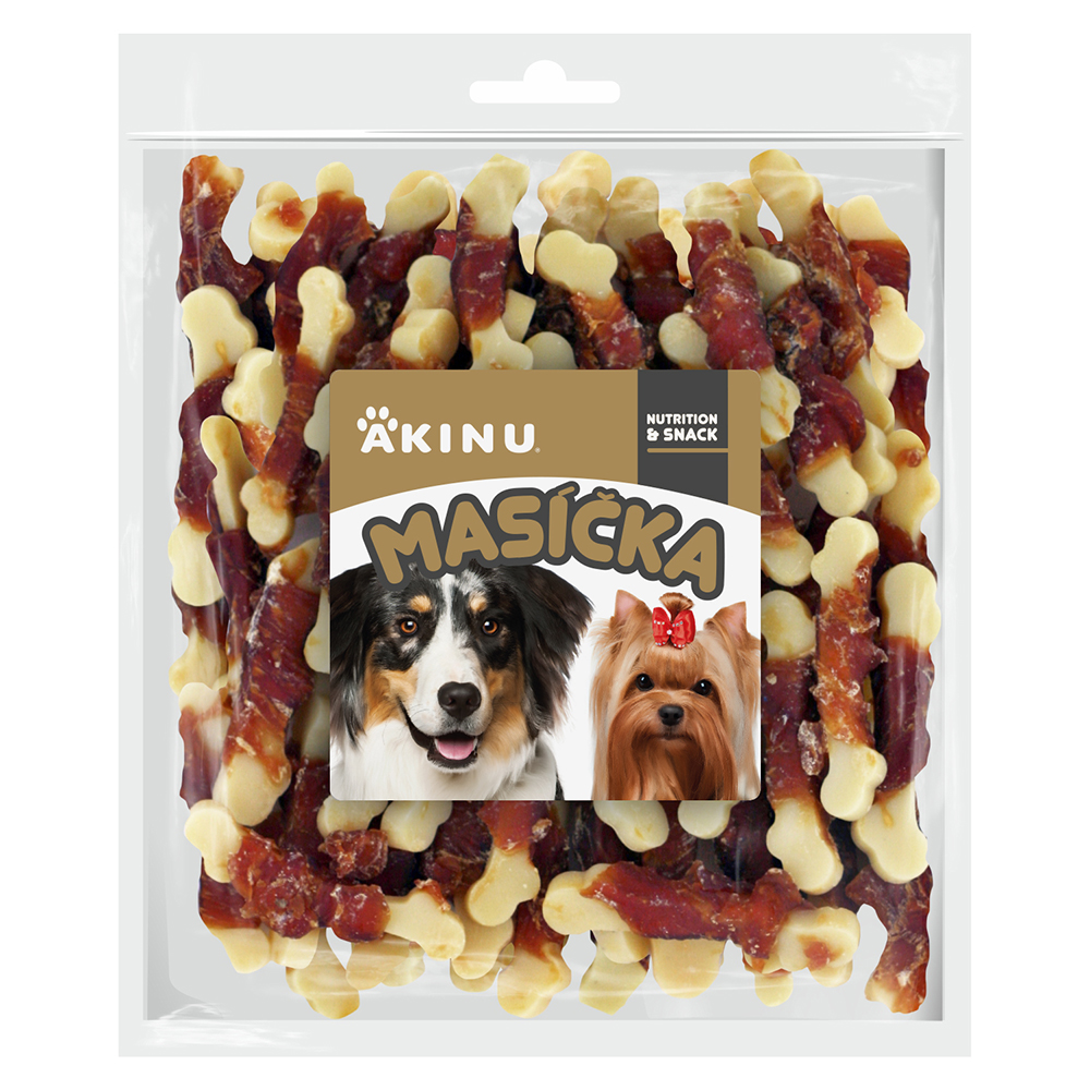 Akinu MASÍČKA Kostička s kuřecím masem pamlsek pro psy 300 g