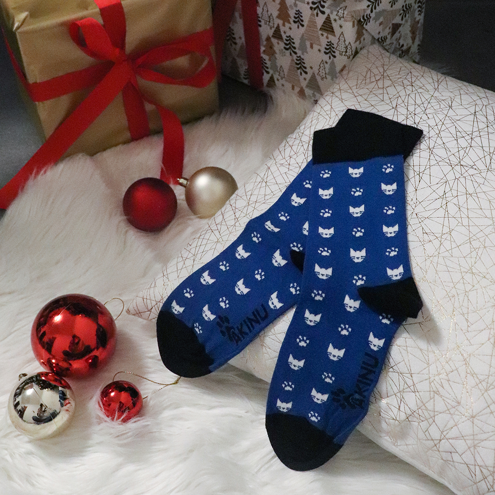 Akinu modré ponožky kočka vel. 35-38 Obrázek
