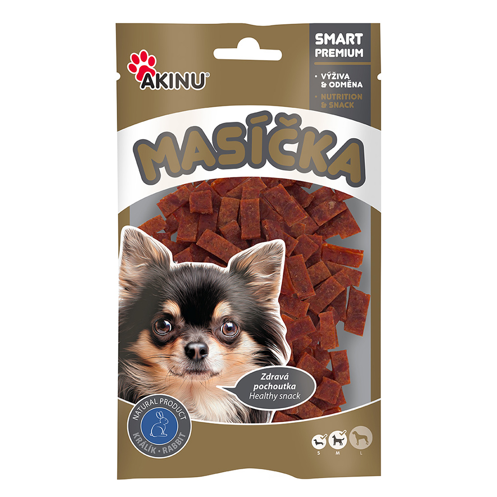 Akinu Masíčka králičí pásky pro psy 75 g