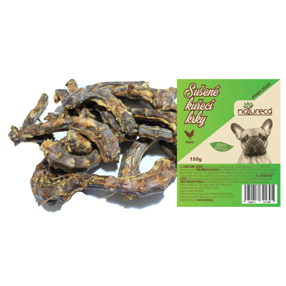NATURECA pochoutka kuřecí krky sušené 150 g