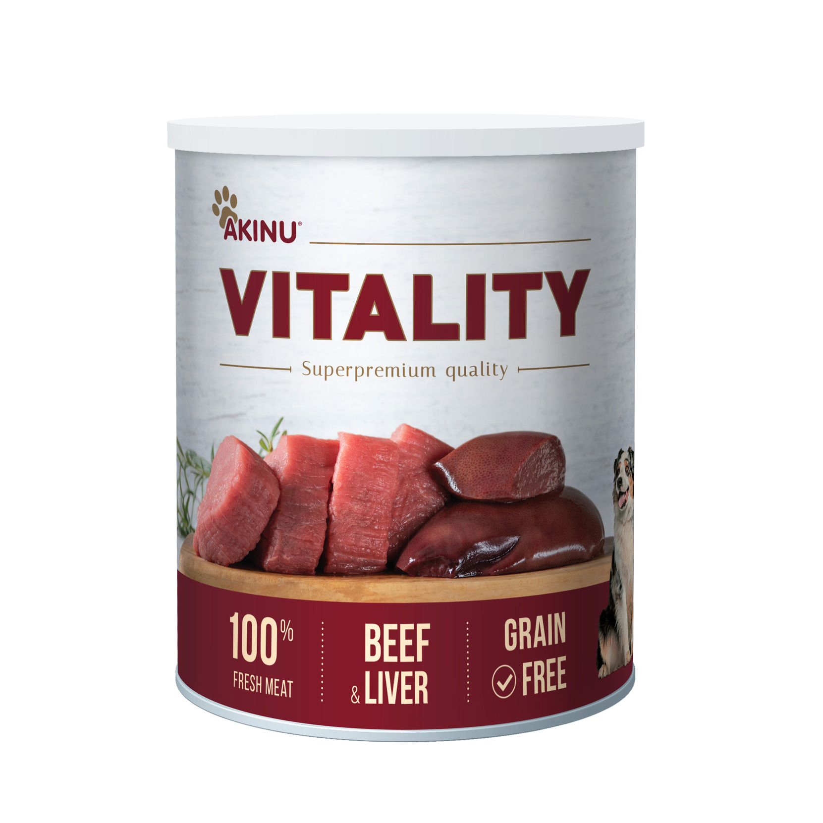 Akinu VITALITY hovězí s játry mleté pro psy 800 g