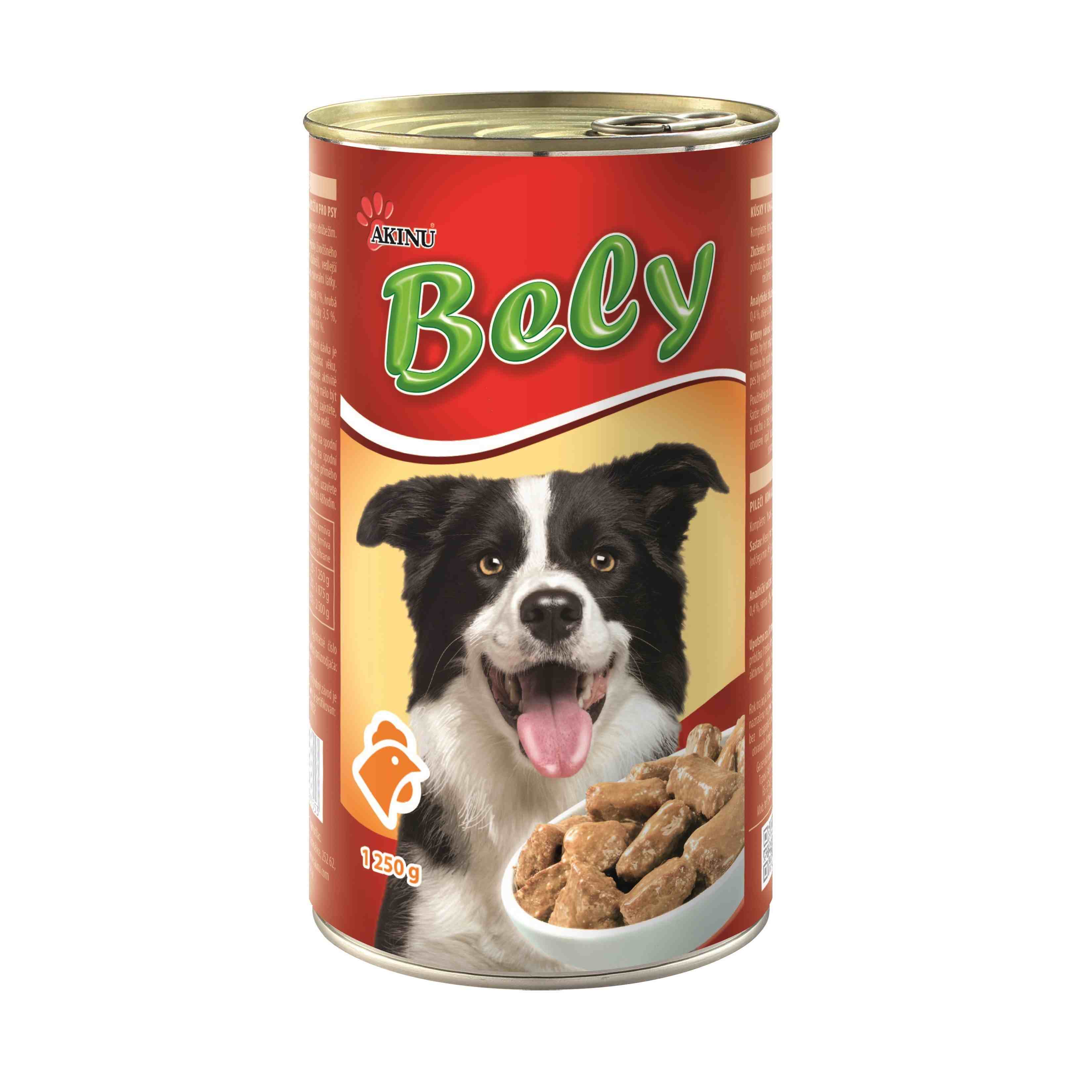 Bely konzerva kousky v omáčce s drůbežím pro psy 1250 g