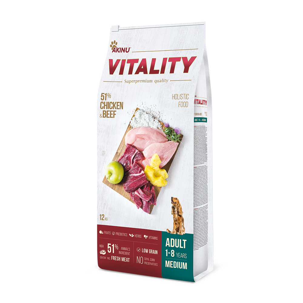 Akinu VITALITY dog adult medium chicken & beef 12kg