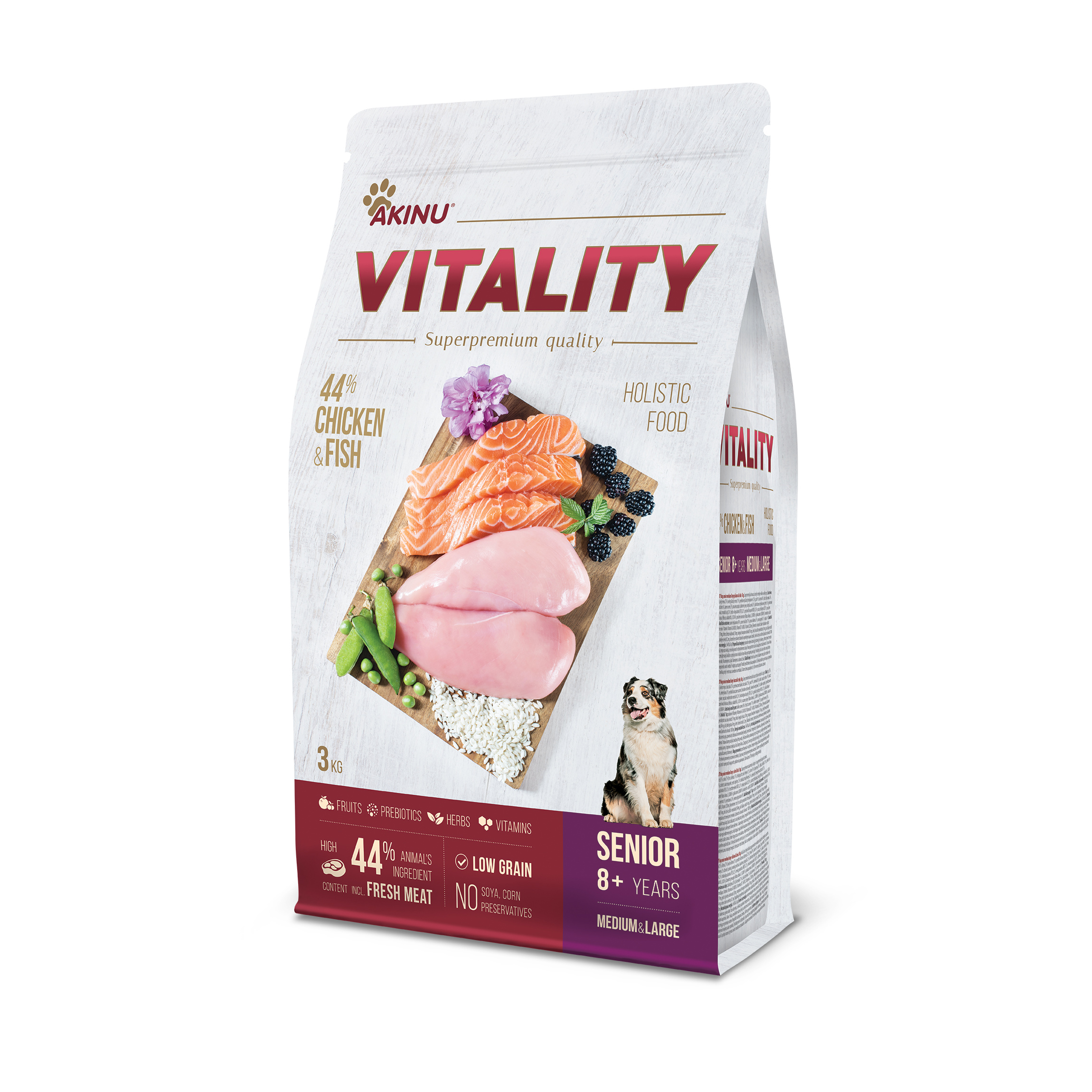 Akinu VITALITY dog senior medium/large chicken & fish 3kg