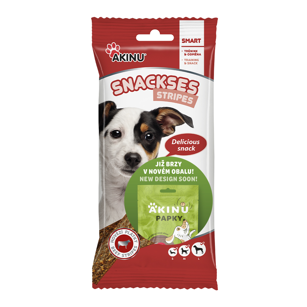 Akinu SNACKSES Hovězí plátky pamlsek pro psy 12 ks